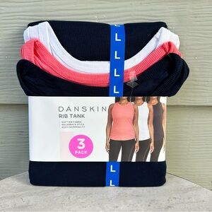 Women’s Danskin Rib Tank Top Set NWT 3 Pack Large